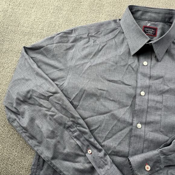 UNTUCKit Shirt Adult Medium Blue Button Up Long Sleeve Casual Preppy Men's - Picture 2 of 14